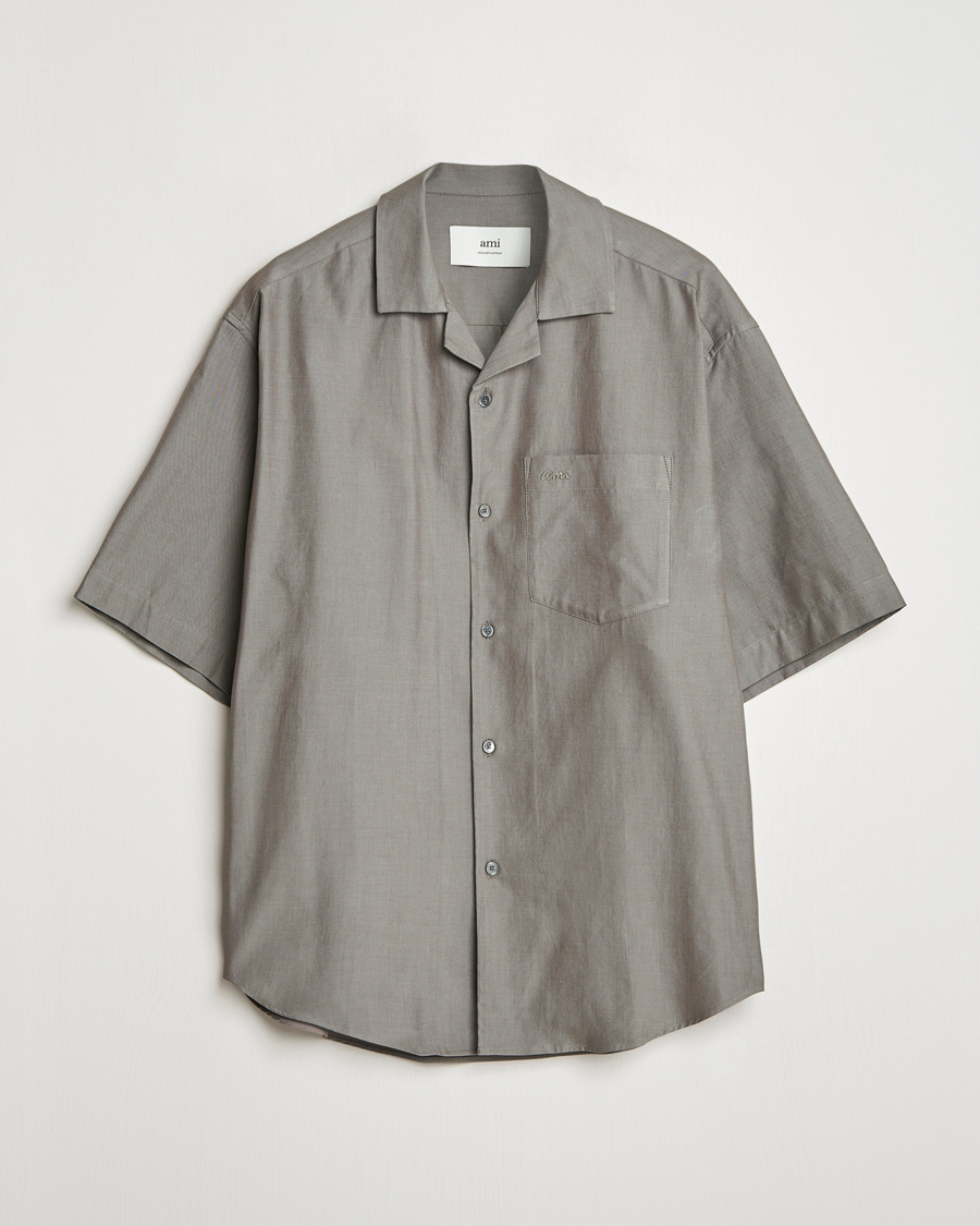 Men | Shirts | AMI | Short Sleeve Boxy Shirt Smoke Grey