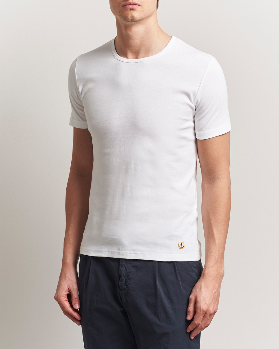Men | T-Shirts | Armor-lux | 2-Pack Crew Neck T-Shirt White/White