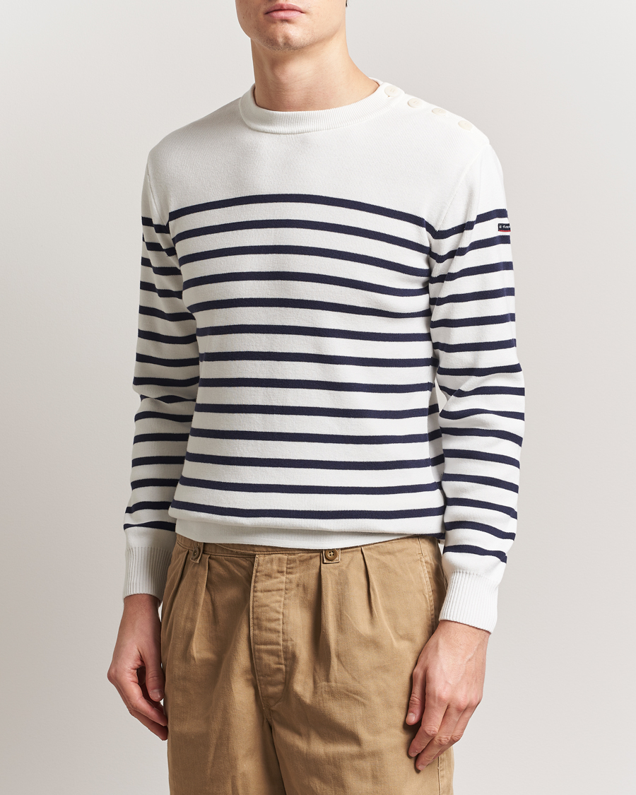 Men | Sweaters & Knitwear | Armor-lux | Groix Striped Sweater Milk/Navy