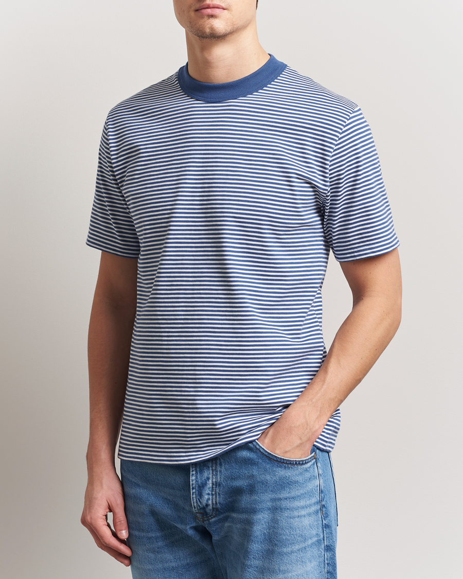 Men | T-Shirts | Armor-lux | Callac Héritage Stripe T-Shirt Obscur/Milk