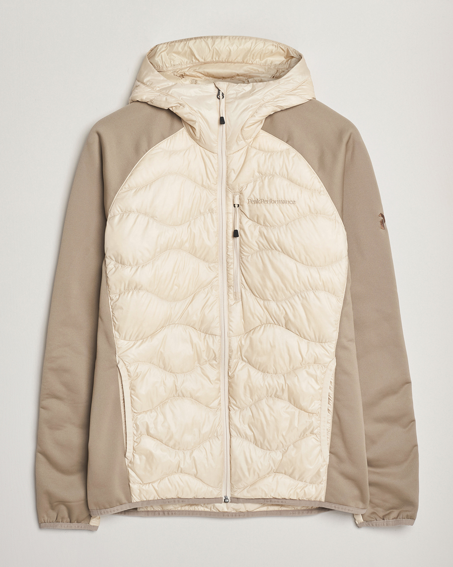 Men | Coats & Jackets | Peak Performance | Helium Down Hooded Hybrid Jacket Sand Fog