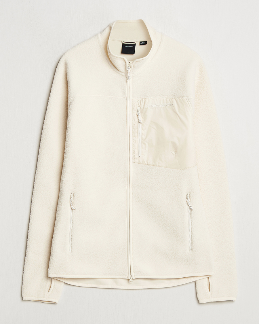 Men | Sweaters & Knitwear | Peak Performance | Pile Full Zip Vintage White