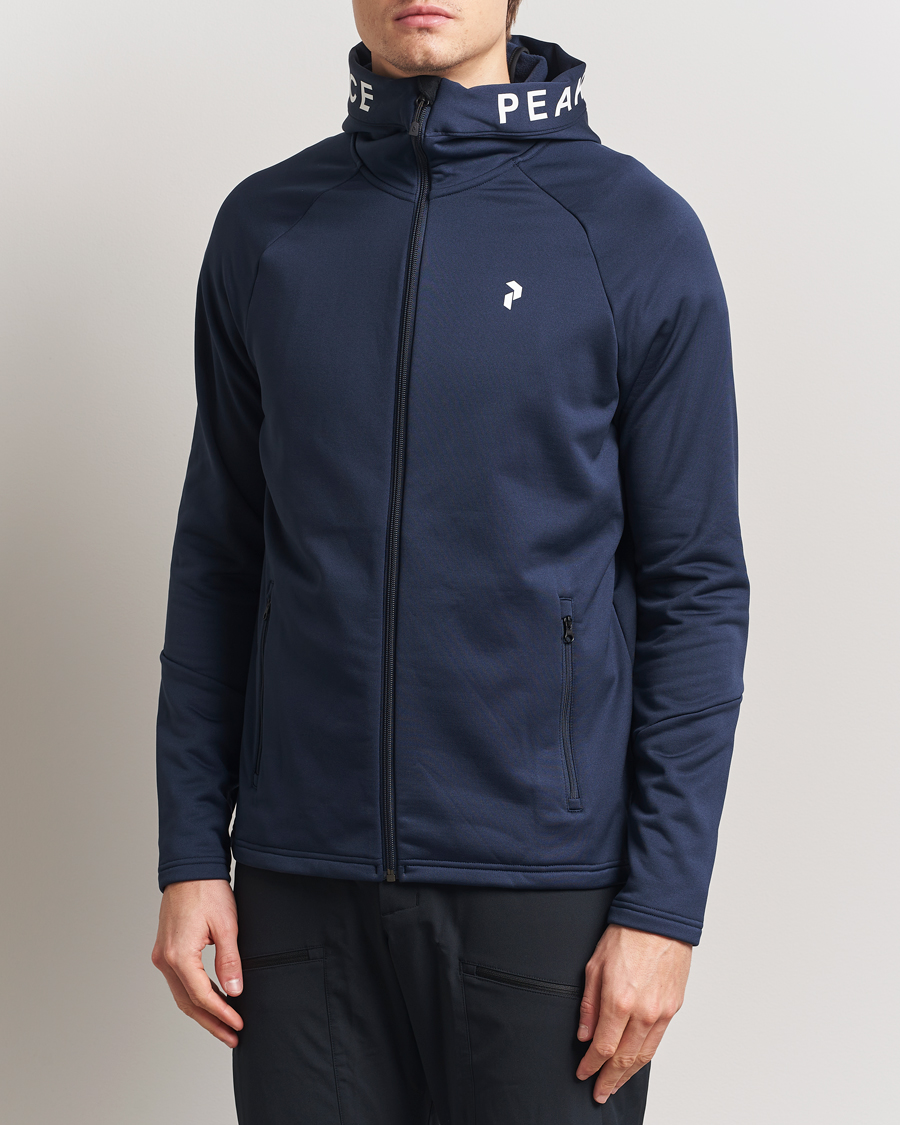 Men | Sweaters & Knitwear | Peak Performance | Rider Hooded Full Zip Blue Shadow