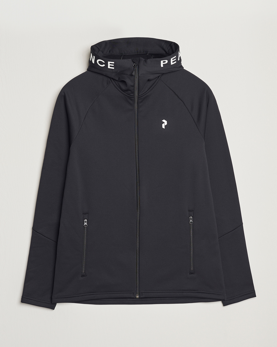 Men | Sweaters & Knitwear | Peak Performance | Rider Hooded Full Zip Black