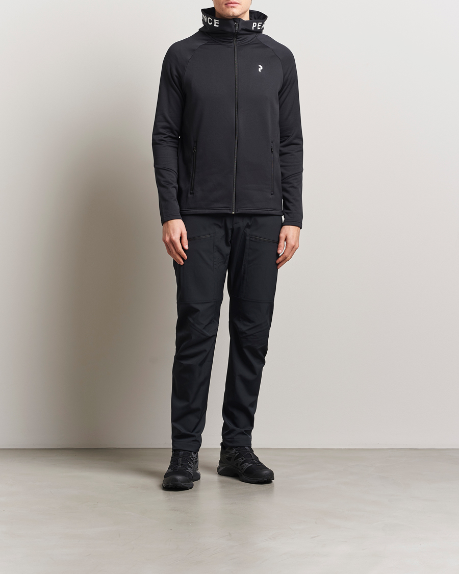 Men | Sweaters & Knitwear | Peak Performance | Rider Hooded Full Zip Black