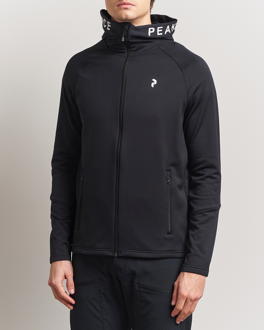 Men | Sweaters & Knitwear | Peak Performance | Rider Hooded Full Zip Black