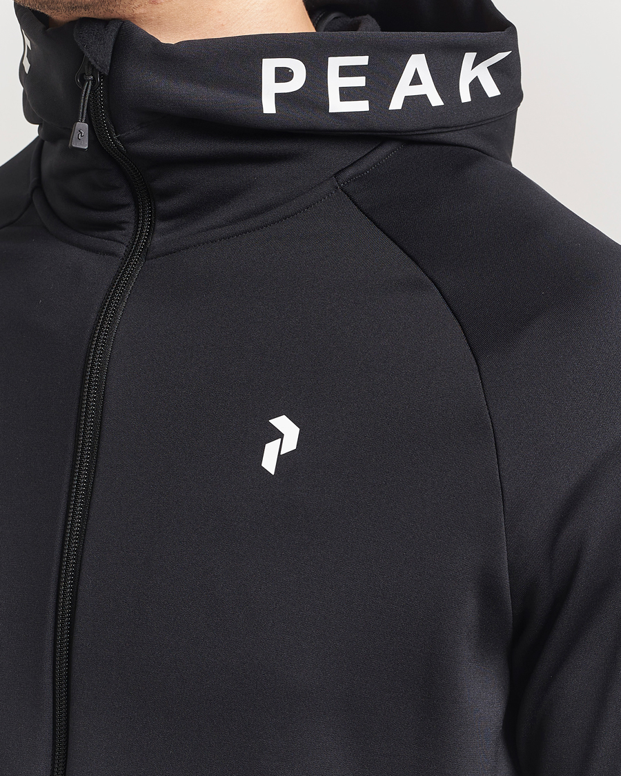 Men | Sweaters & Knitwear | Peak Performance | Rider Hooded Full Zip Black