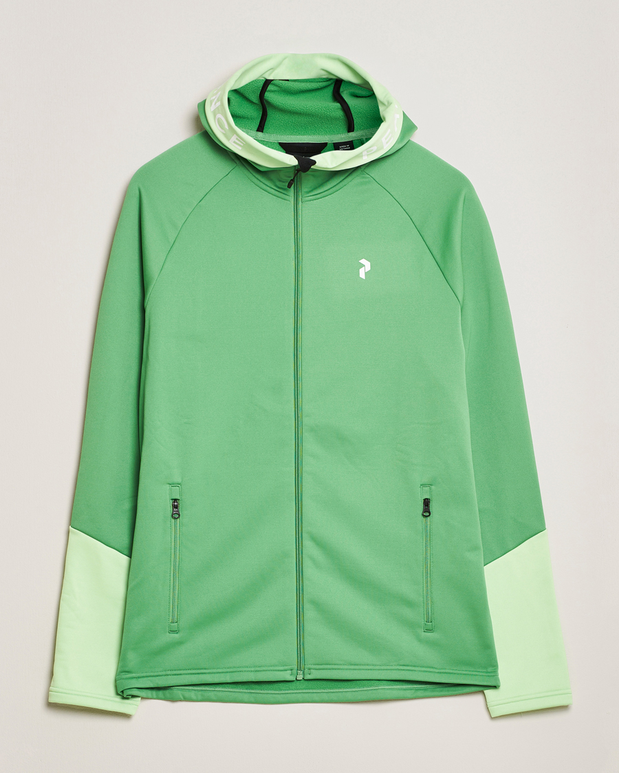 Men | Sweaters & Knitwear | Peak Performance | Rider Hooded Full Zip Peppermint/Vivid Green