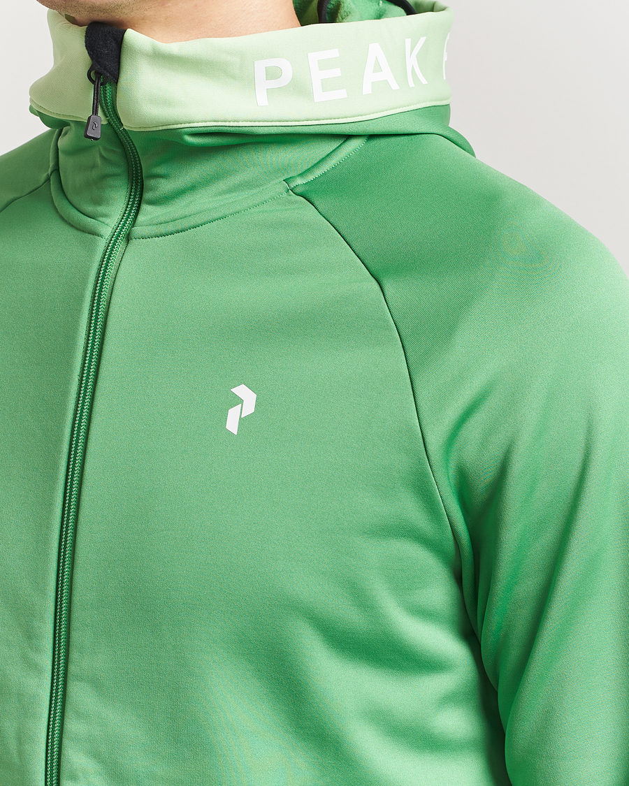 Men | Sweaters & Knitwear | Peak Performance | Rider Hooded Full Zip Peppermint/Vivid Green