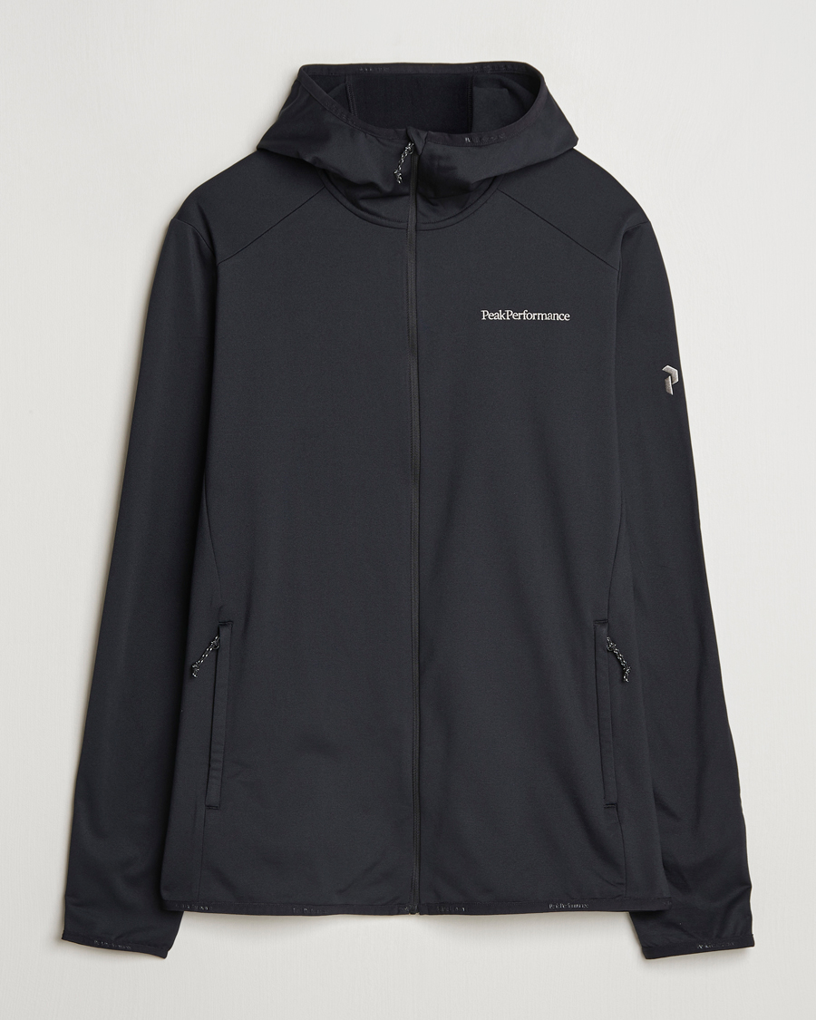 Men | Sweaters & Knitwear | Peak Performance | Light Hooded Full Zip Black