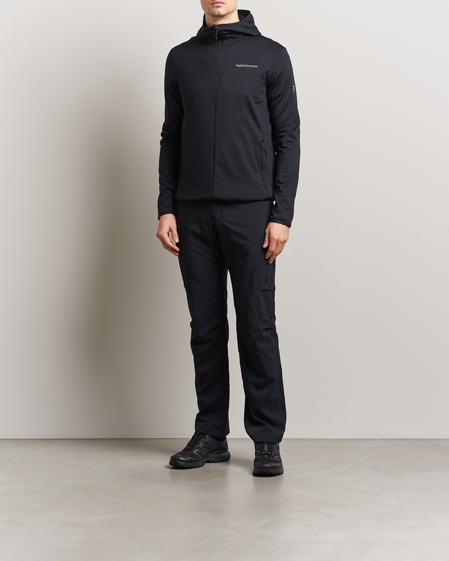 Men | Sweaters & Knitwear | Peak Performance | Light Hooded Full Zip Black