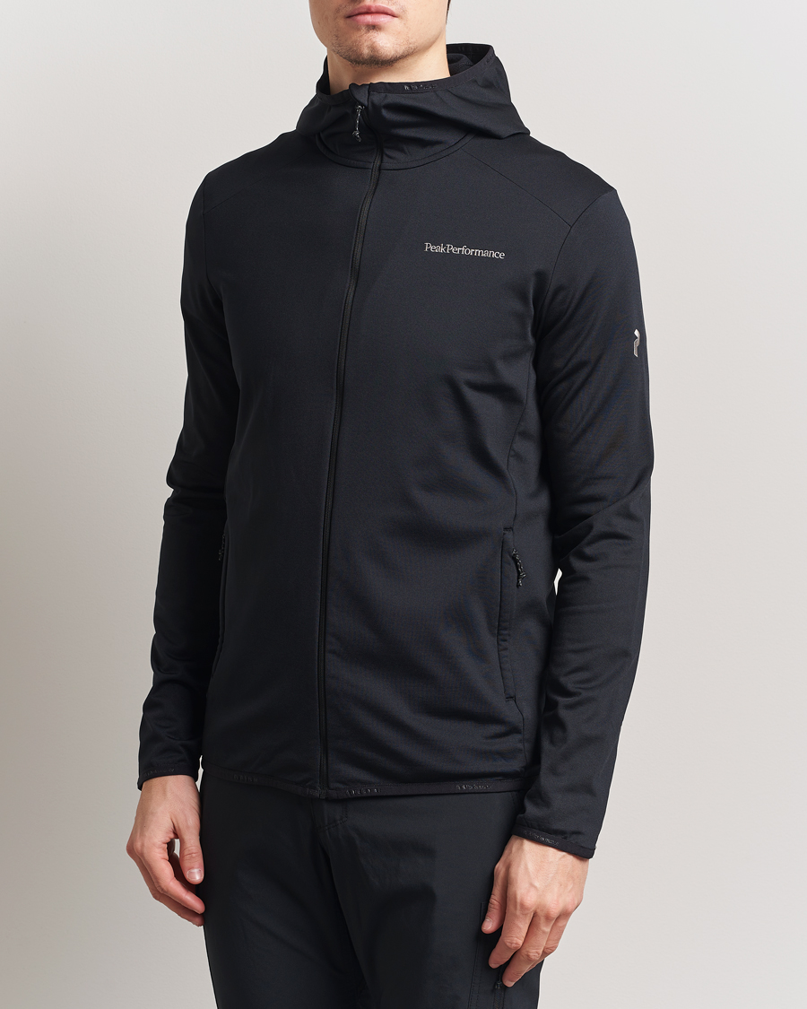 Men | Sweaters & Knitwear | Peak Performance | Light Hooded Full Zip Black