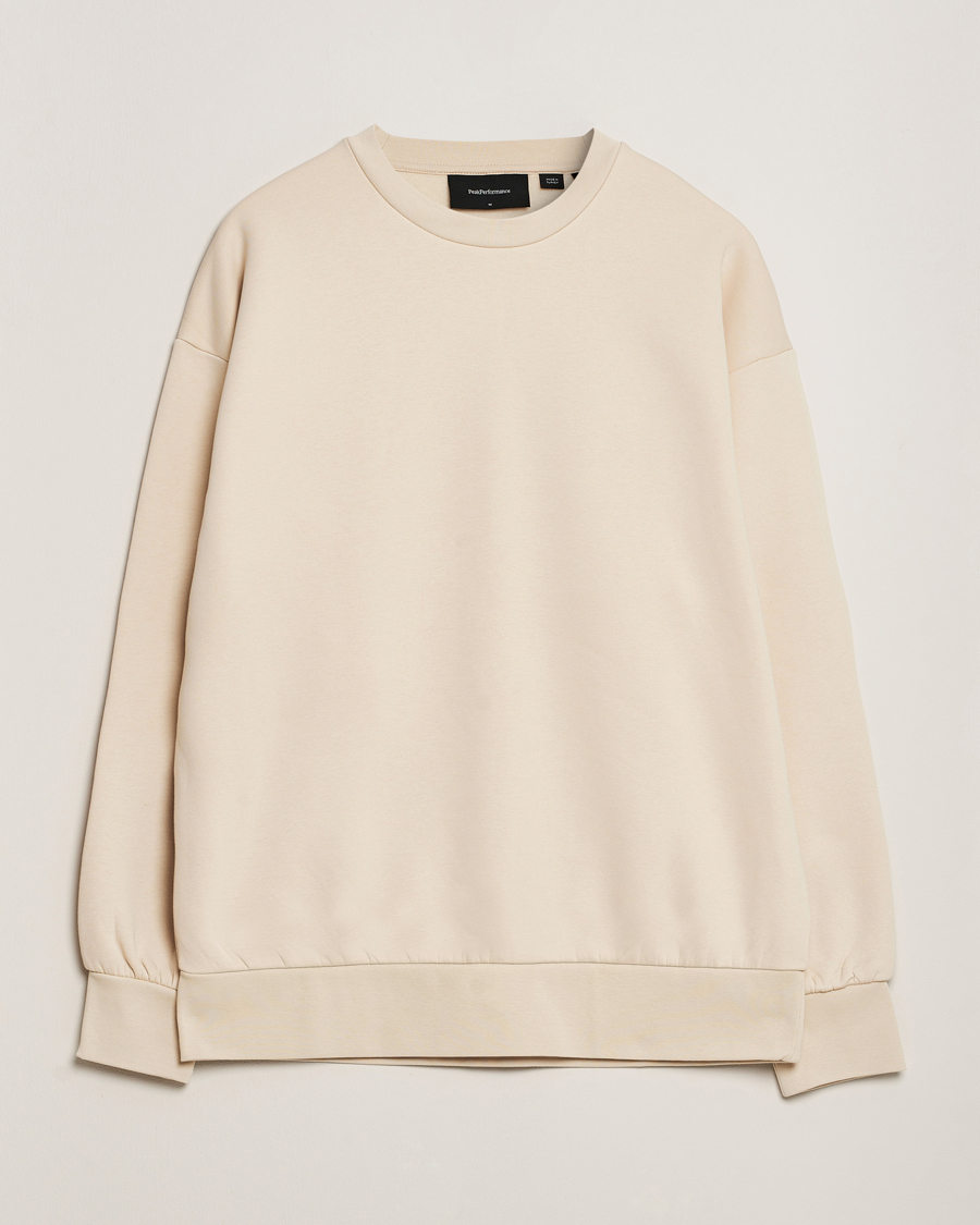 Men | Sweaters & Knitwear | Peak Performance | Original Stomp Crew Neck Sweatshirt Sand Fog