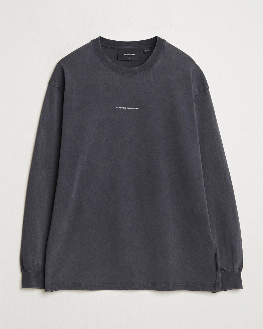 Men | T-Shirts | Peak Performance | Graphic Long Sleeve T-Shirt Black