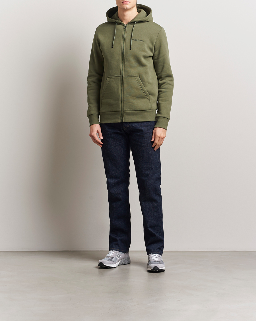 Men | Sweaters & Knitwear | Peak Performance | Original Full Zip Hoodie Pine Needle
