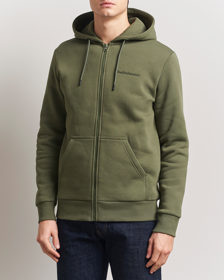 Men | Sweaters & Knitwear | Peak Performance | Original Full Zip Hoodie Pine Needle