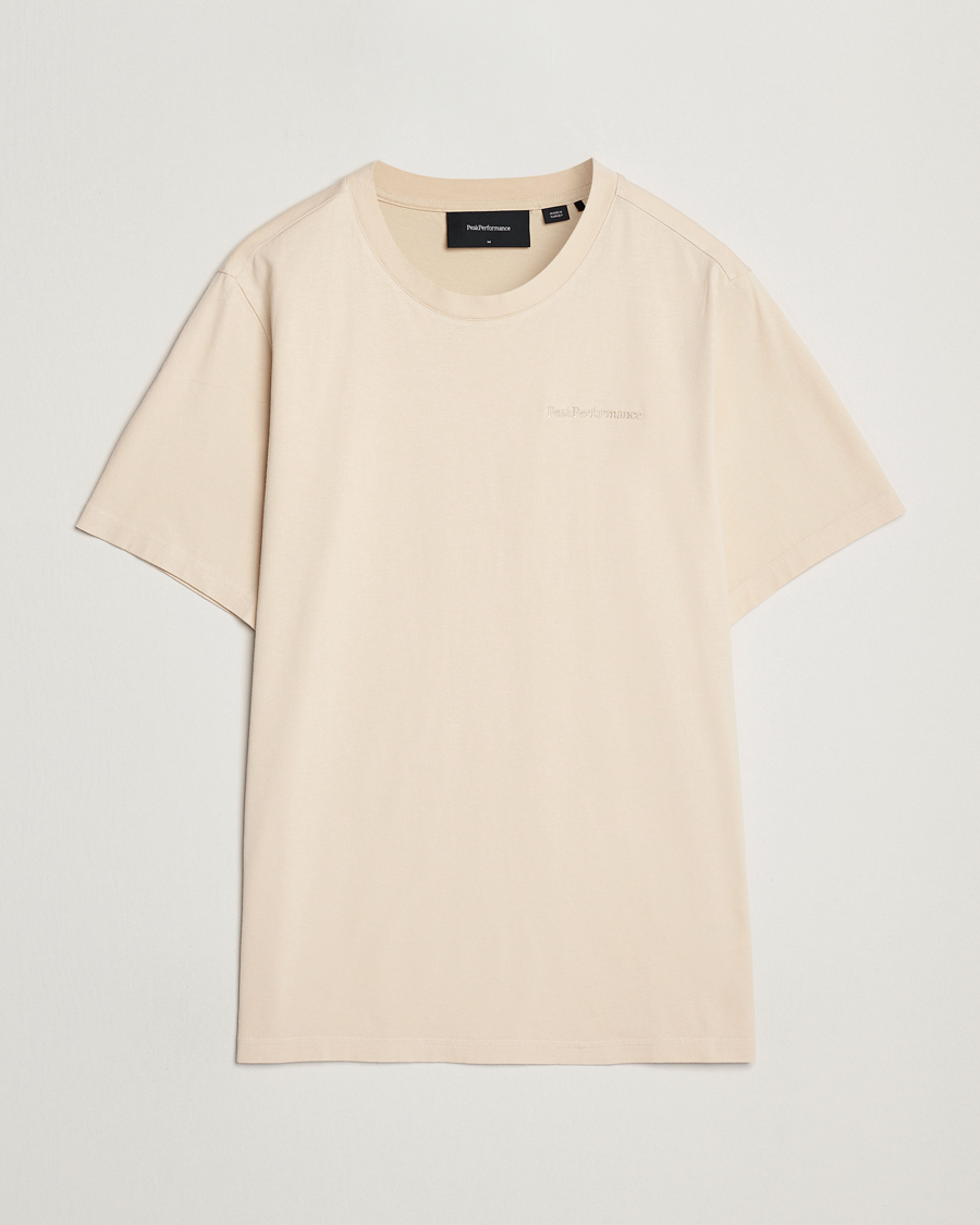 Men | T-Shirts | Peak Performance | Original Crew Neck T-Shirt Sand Fog