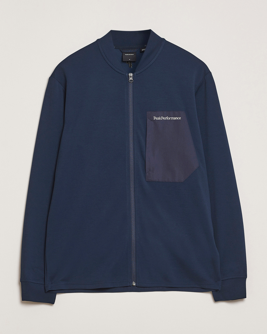 Men | Sweaters & Knitwear | Peak Performance | Mid Layer Full Zip Jacket Blue Shadow