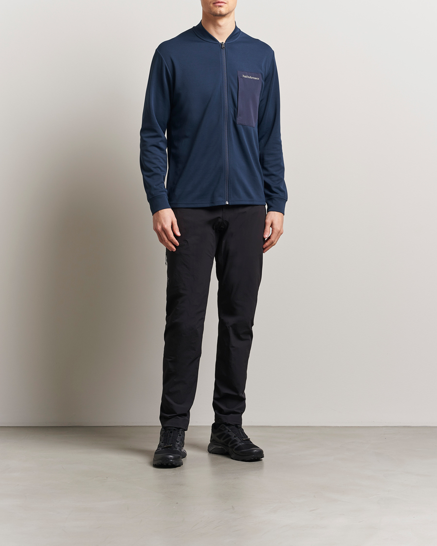 Men | Sweaters & Knitwear | Peak Performance | Mid Layer Full Zip Jacket Blue Shadow