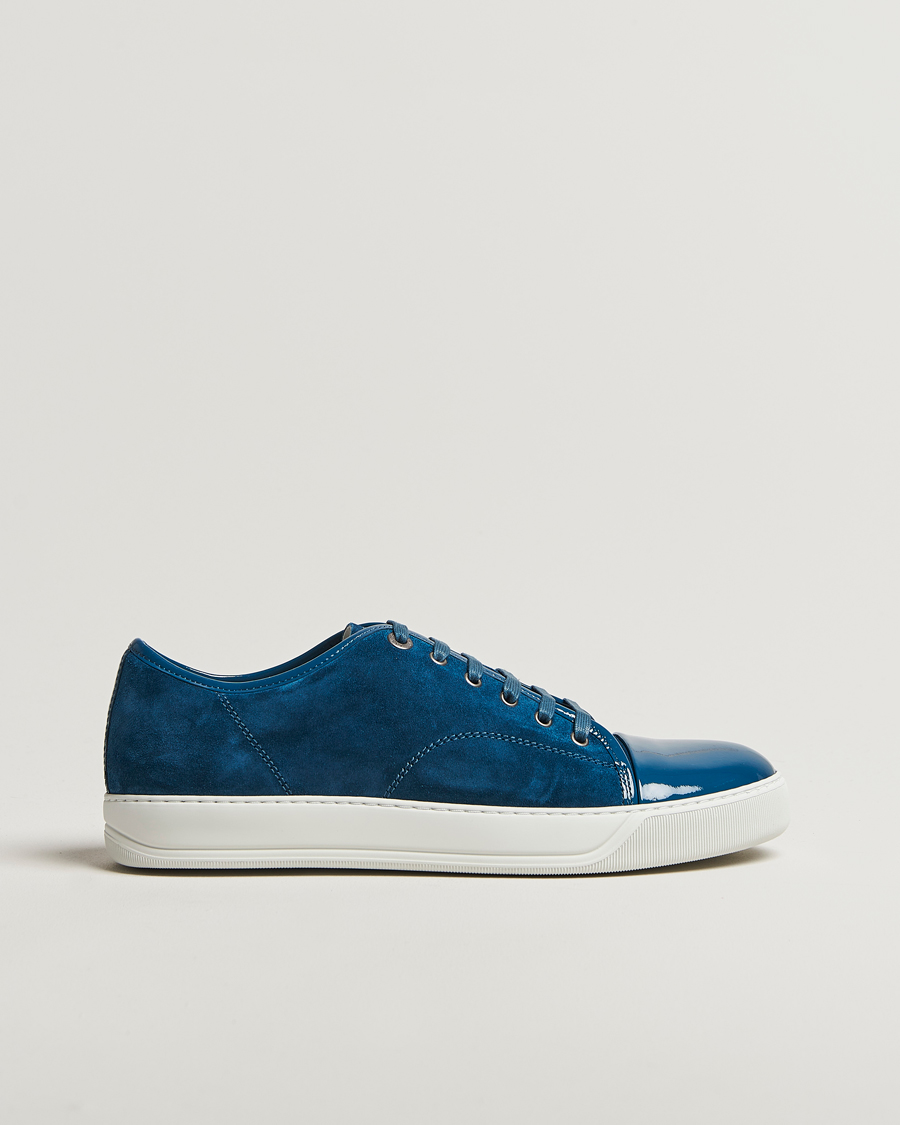 Men | Sneakers | Lanvin | Patent Cap Toe Sneaker Petrol Blue