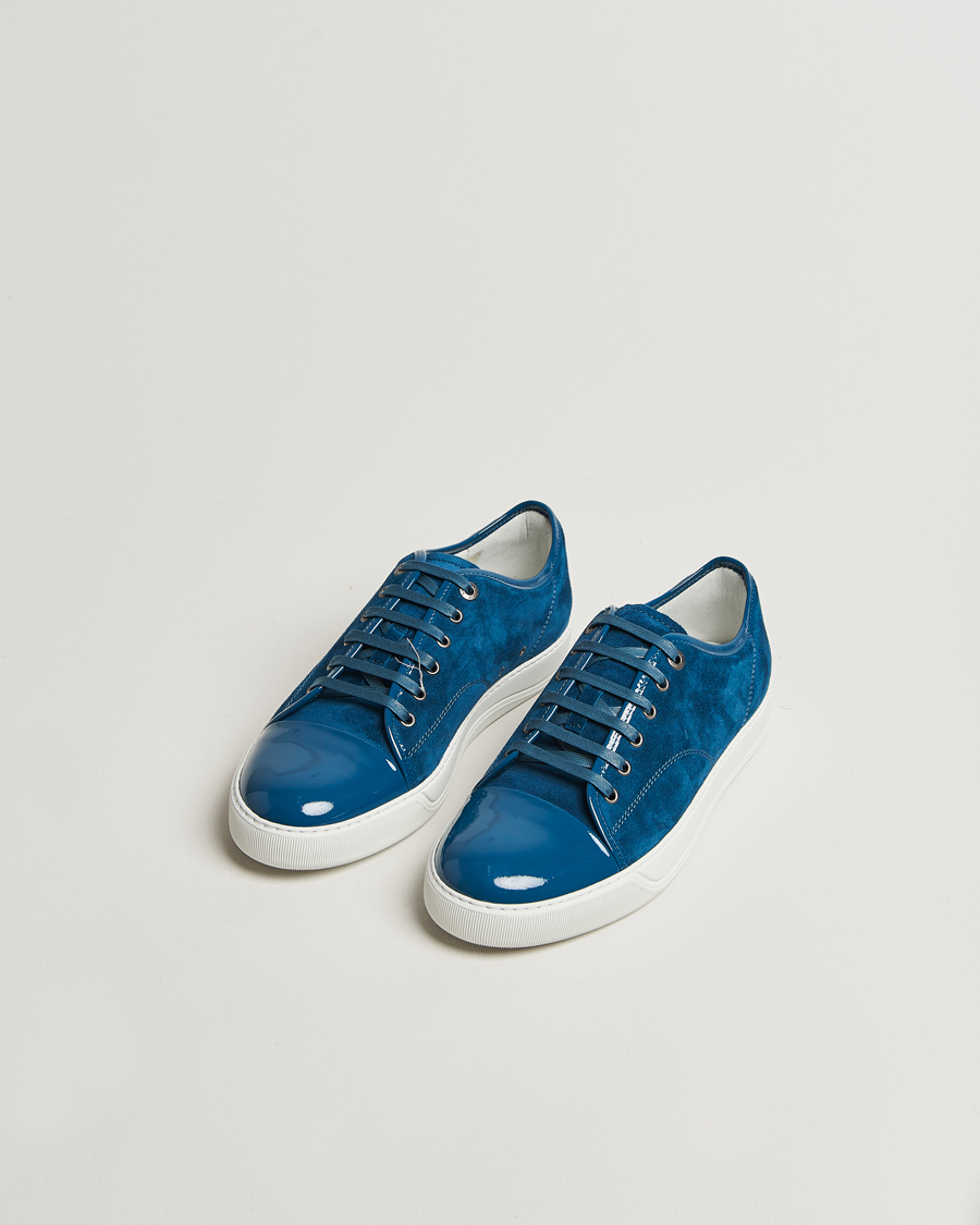 Men | Sneakers | Lanvin | Patent Cap Toe Sneaker Petrol Blue
