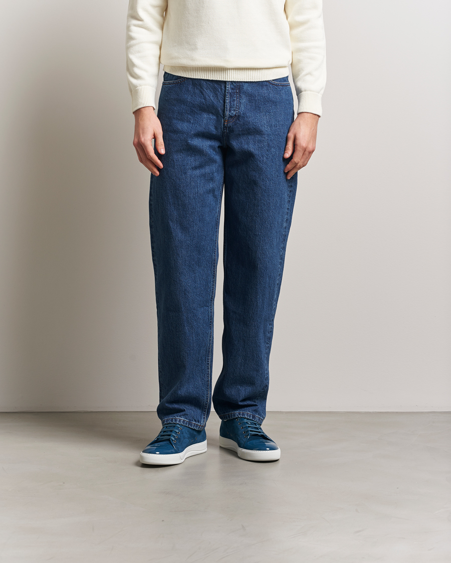 Men | Sneakers | Lanvin | Patent Cap Toe Sneaker Petrol Blue