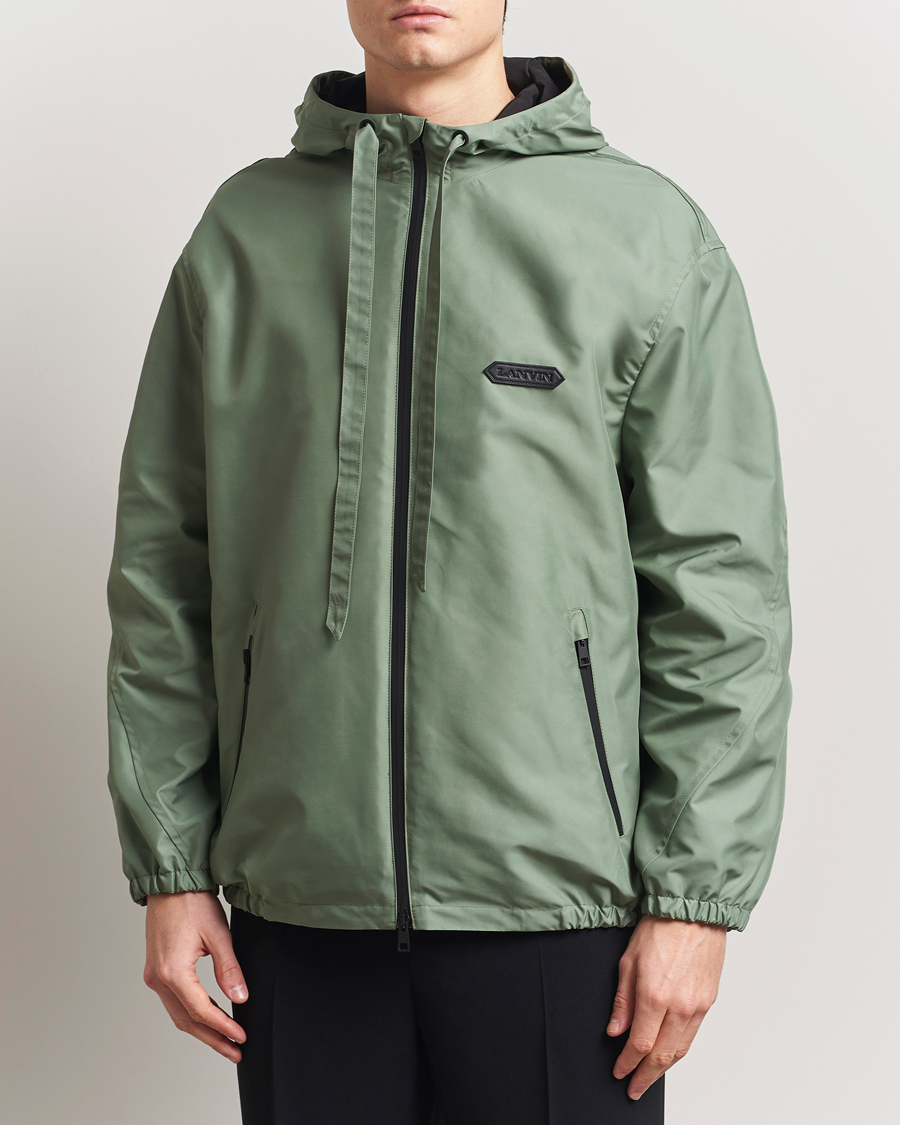 Men | Coats & Jackets | Lanvin | Hooded Windbreaker Sage Green