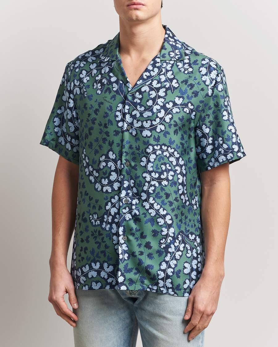 Men | Shirts | Lanvin | Rateau Print Bowling Shirt Sage Green