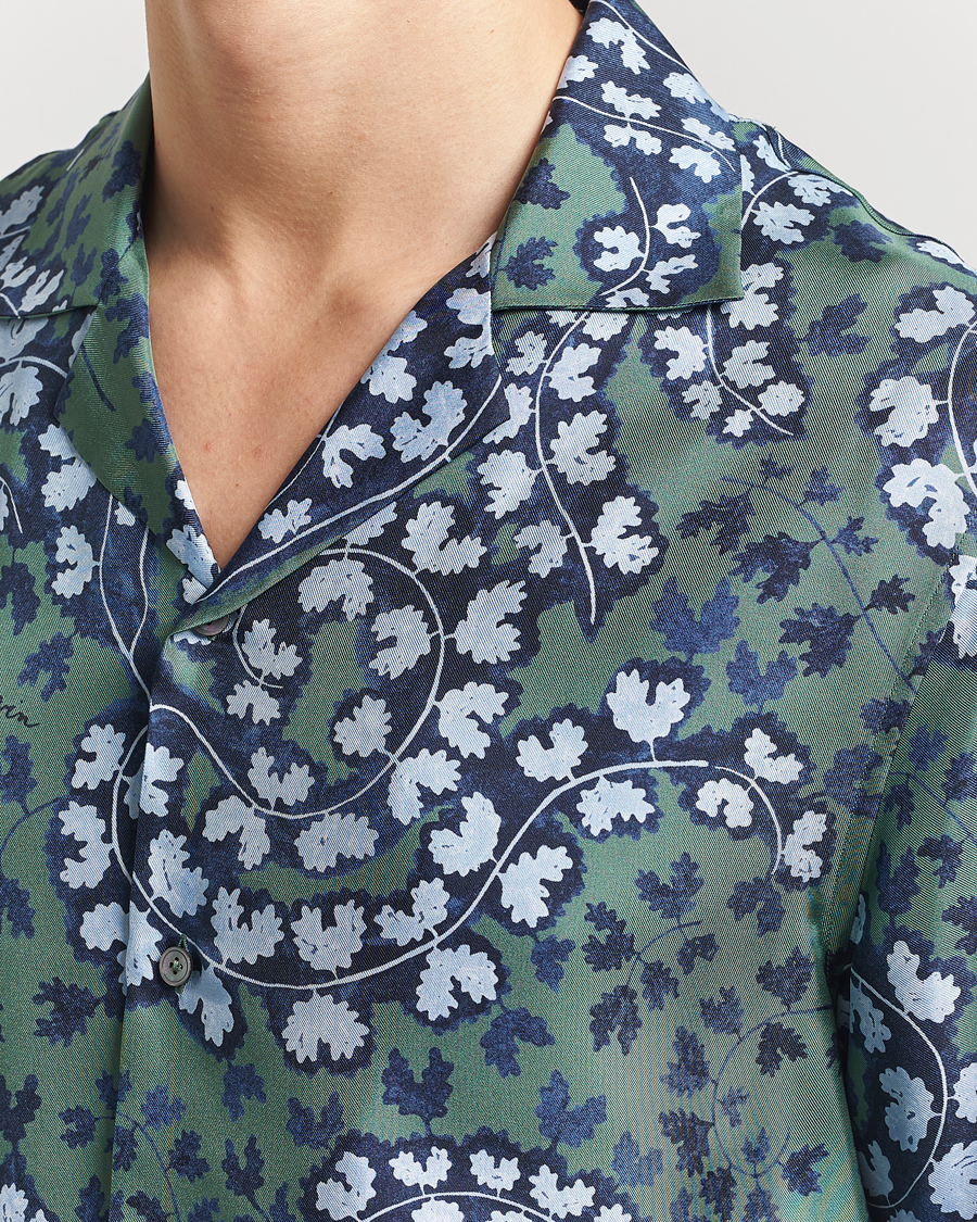Men | Shirts | Lanvin | Rateau Print Bowling Shirt Sage Green