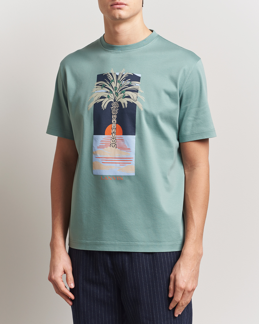 Men | T-Shirts | Lanvin | Printed T-Shirt Sage Green