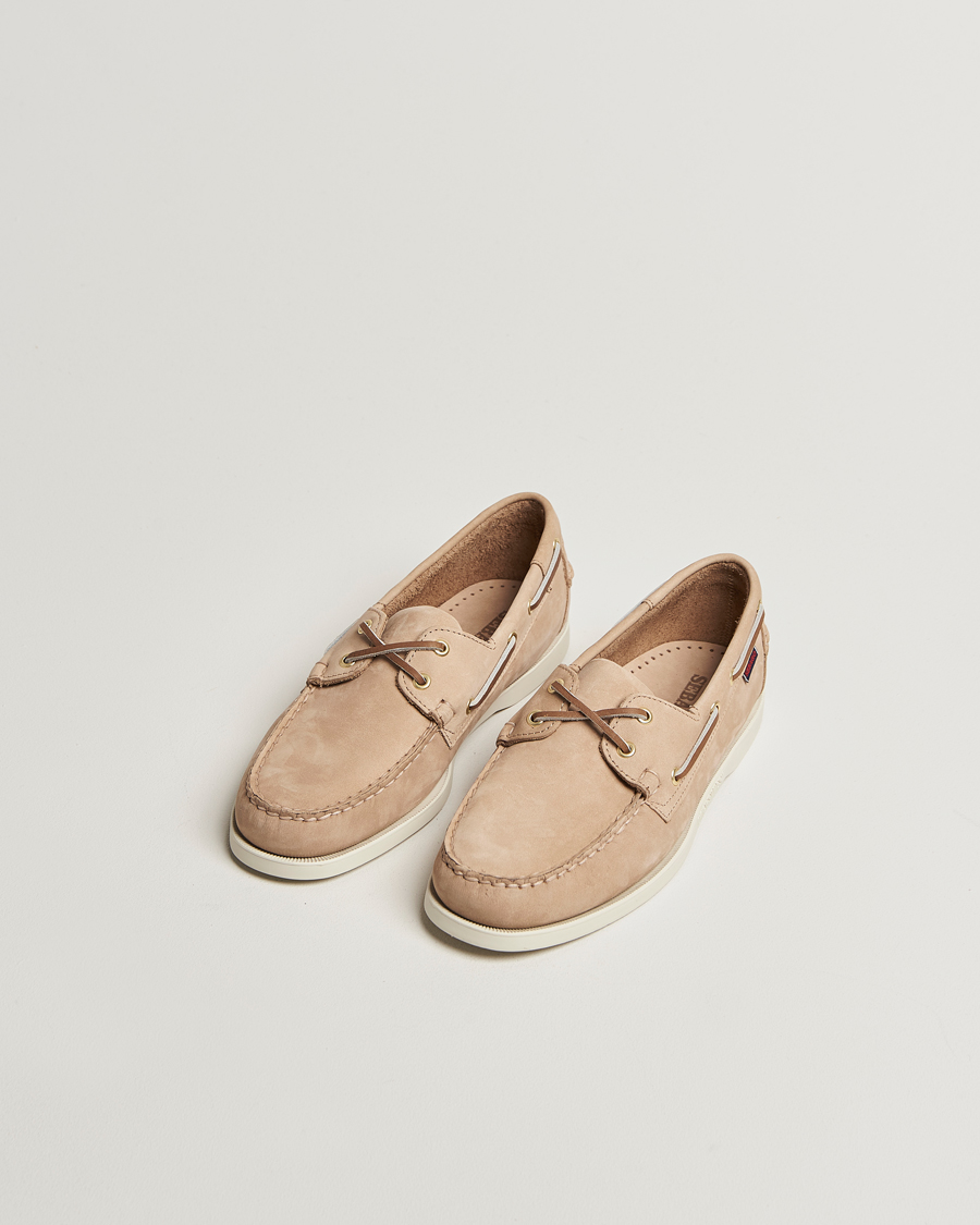 Men | Boat Shoes | Sebago | Docksides Portland Nubuck Boat Shoe Beige Camel