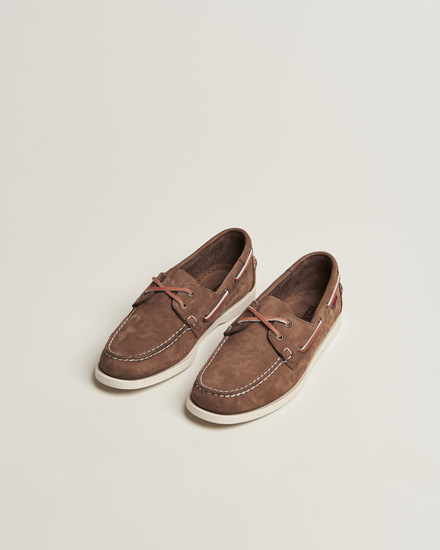 Men | Boat Shoes | Sebago | Docksides Portland Nubuck Boat Shoe Dark Brown