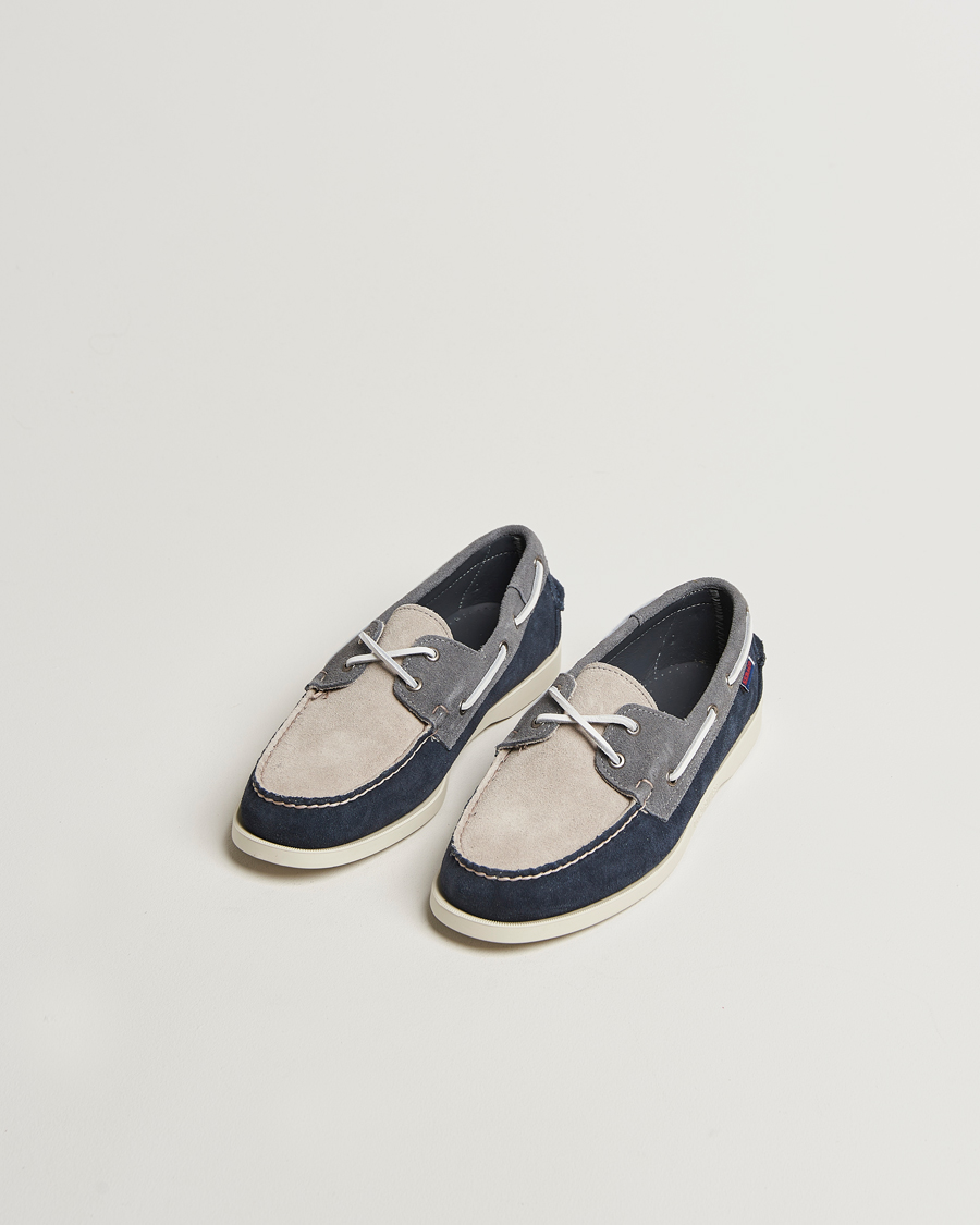 Men | Boat Shoes | Sebago | Docksides Portland Jib Boat Shoe Navy/Grey