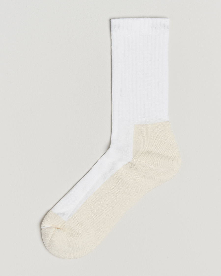 Men | Underwear & Socks | Sweyd | Two Tone Cotton Socks Off White/White