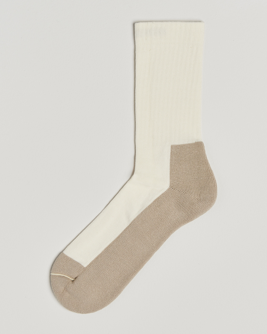 Men | Underwear & Socks | Sweyd | Two Tone Cotton Socks Off White/Sand