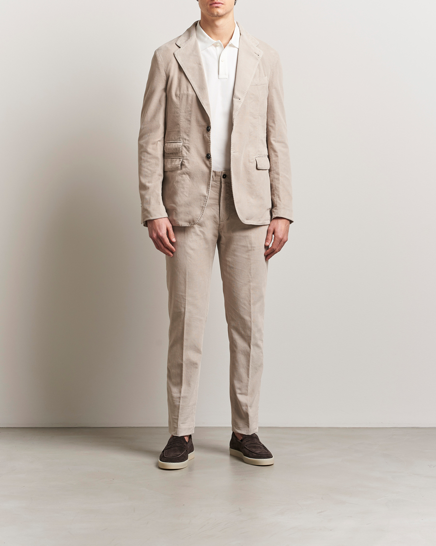 Men | Suits | Massimo Alba | Sloop Baby Corduroy Suit Beige