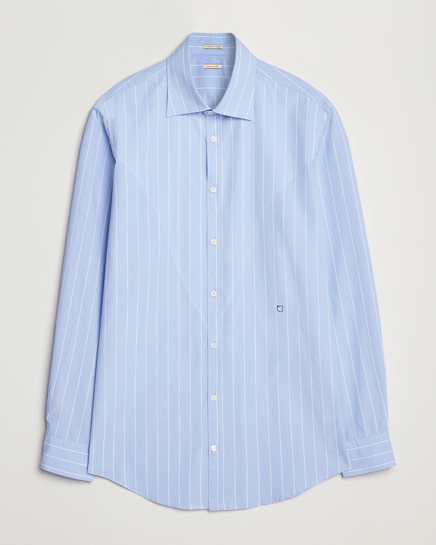 Men | Shirts | Massimo Alba | Genova Striped Cotton Shirt Light Blue