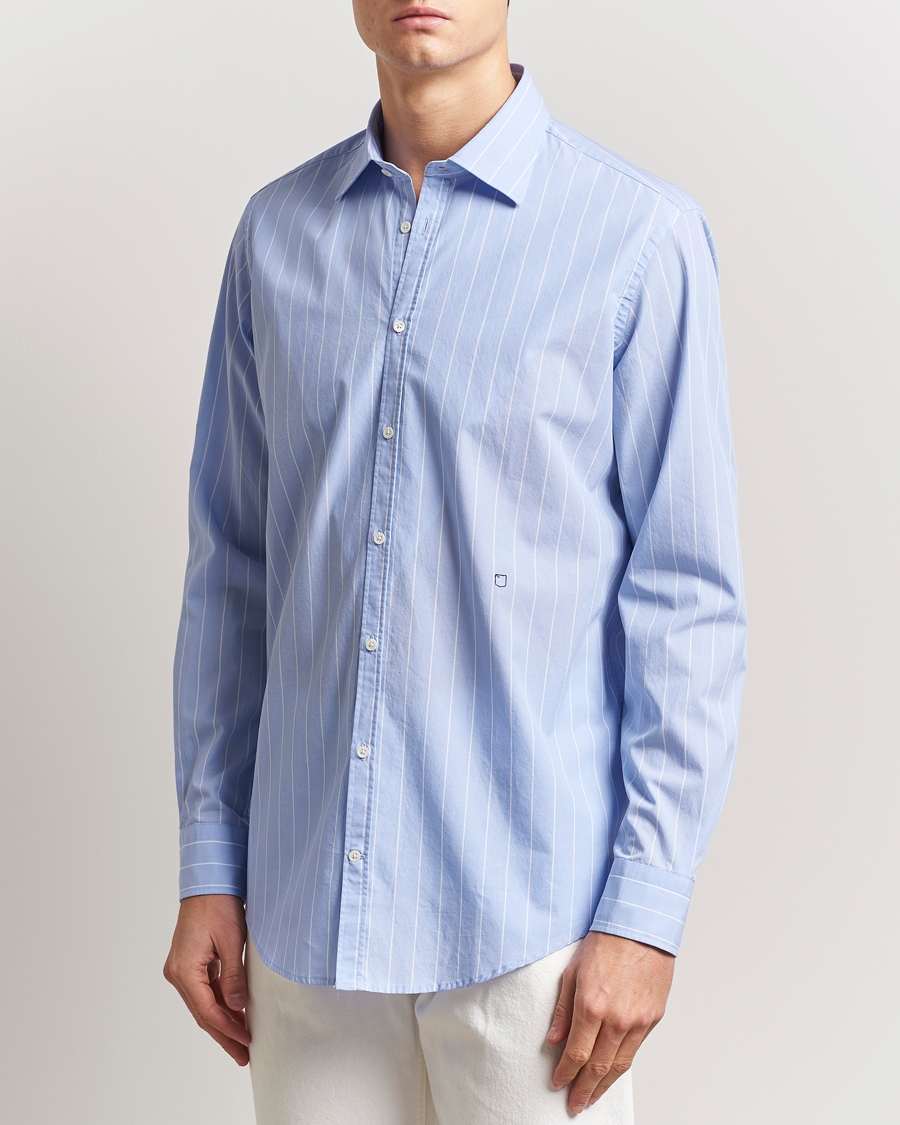 Men | Shirts | Massimo Alba | Genova Striped Cotton Shirt Light Blue