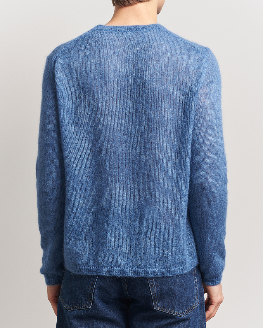 Men | Sweaters & Knitwear | Massimo Alba | Baby Mohair Crew Neck Pullover Sky Blue