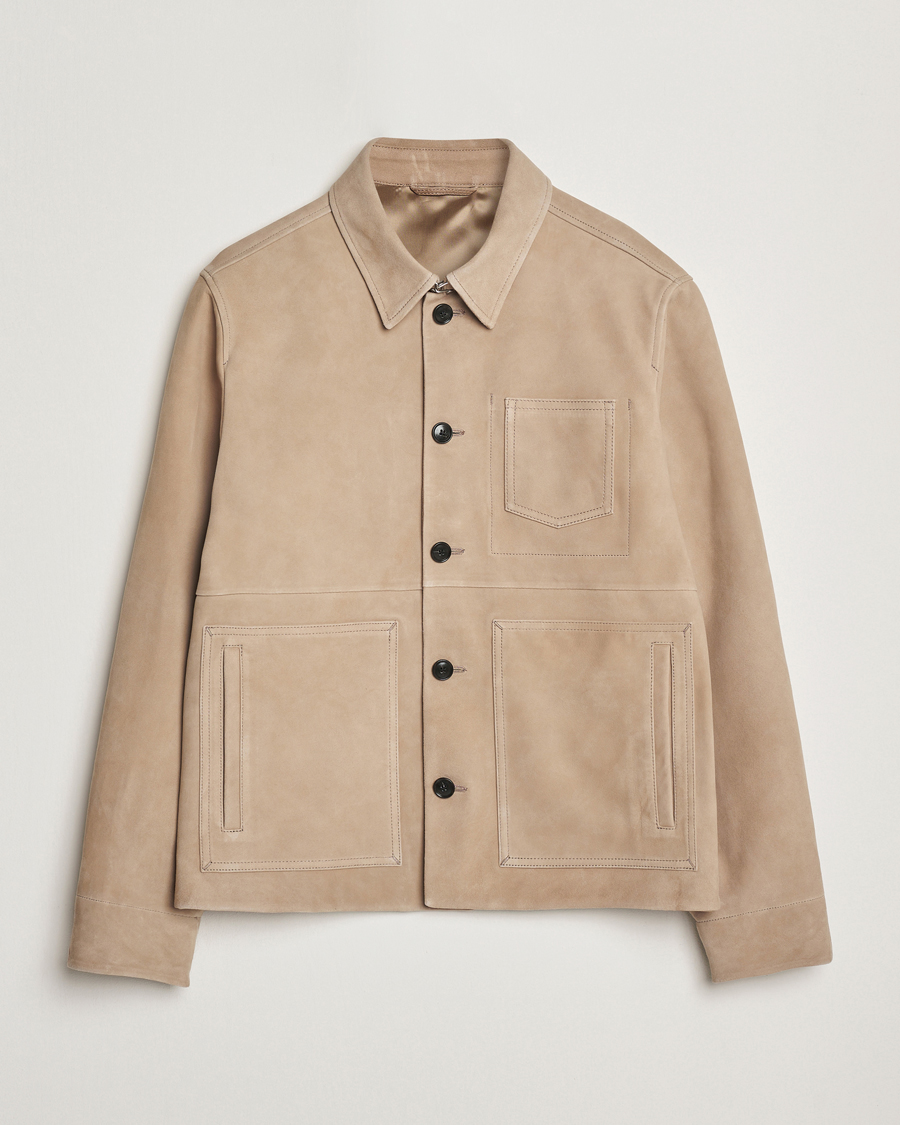 Men | Coats & Jackets | Tiger of Sweden | Leeor Suede Jacket Light Brown