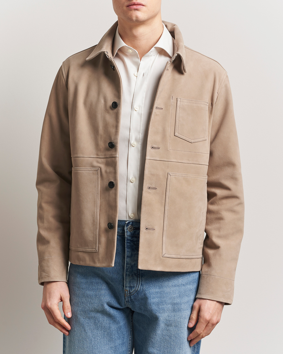 Men | Coats & Jackets | Tiger of Sweden | Leeor Suede Jacket Light Brown