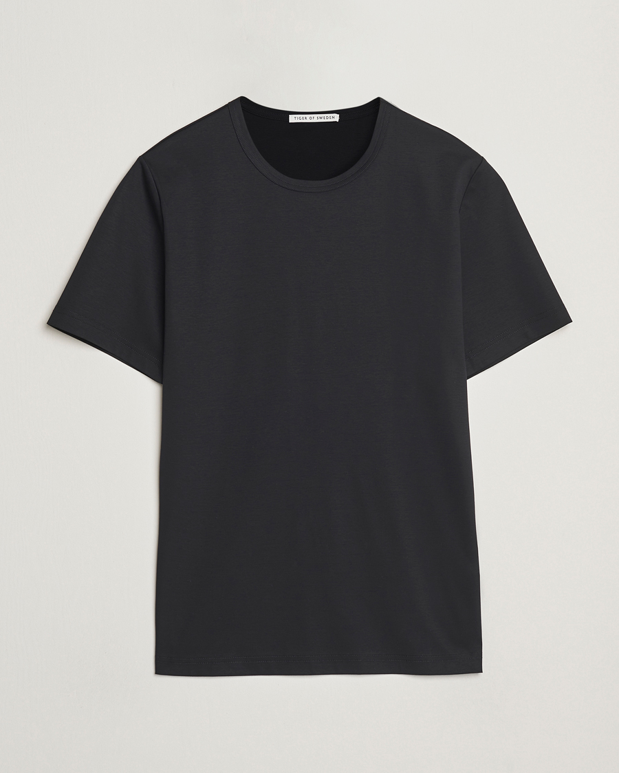 Men | T-Shirts | Tiger of Sweden | Olaf Mercerized Cotton T-Shirt Black