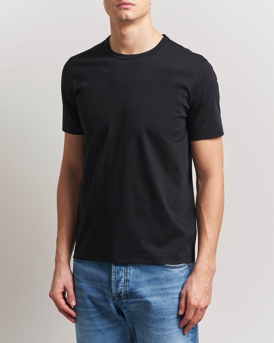 Men | T-Shirts | Tiger of Sweden | Olaf Mercerized Cotton T-Shirt Black