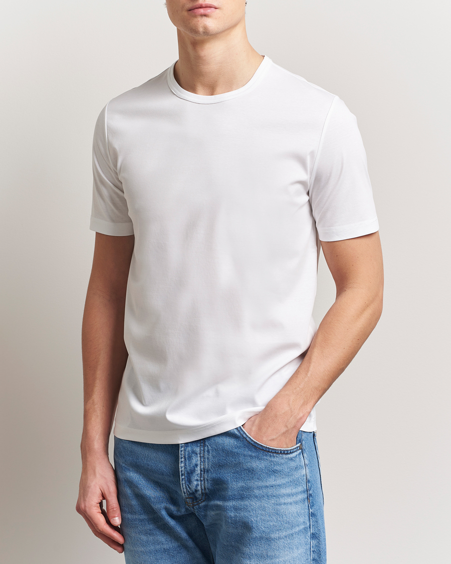 Men | T-Shirts | Tiger of Sweden | Olaf Mercerized Cotton T-Shirt Pure White