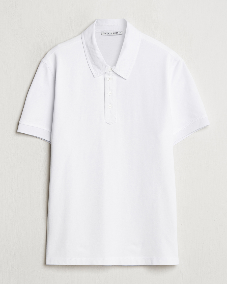 Men | Polo Shirts | Tiger of Sweden | Ronen Cotton Polo Pure White