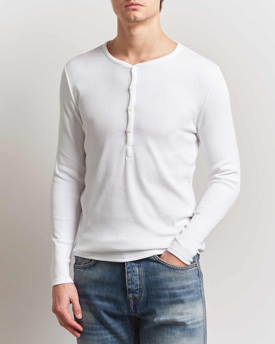 Men | Sweaters & Knitwear | Tiger of Sweden | Roye Long Sleeve Henley Pure White