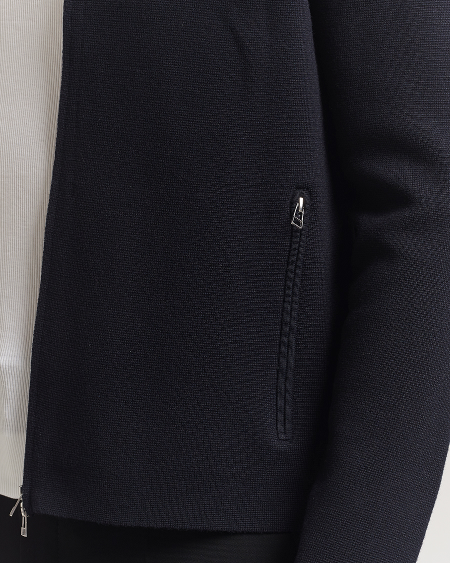 Men | Sweaters & Knitwear | Tiger of Sweden | Celyn Cotton/Wool Full Zip Light Ink