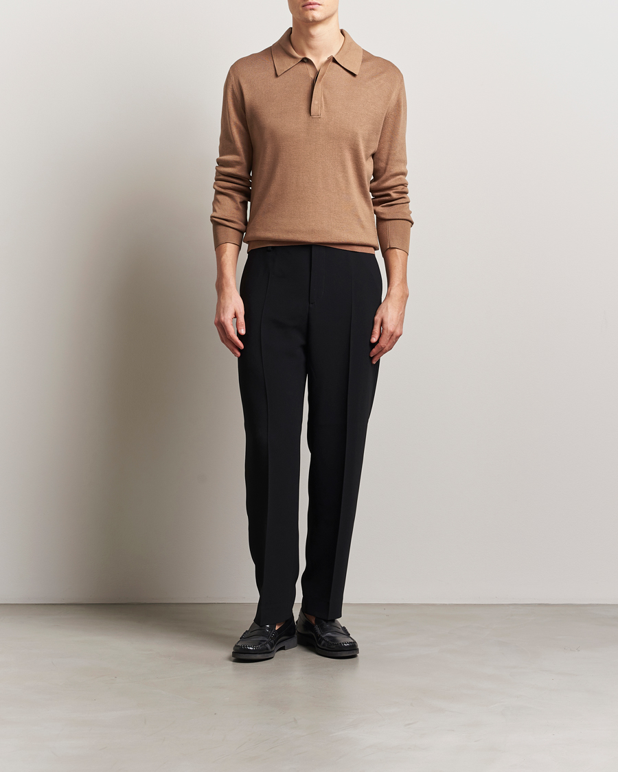 Men | Sweaters & Knitwear | Tiger of Sweden | Appleton Knitted Polo Tawny Brown