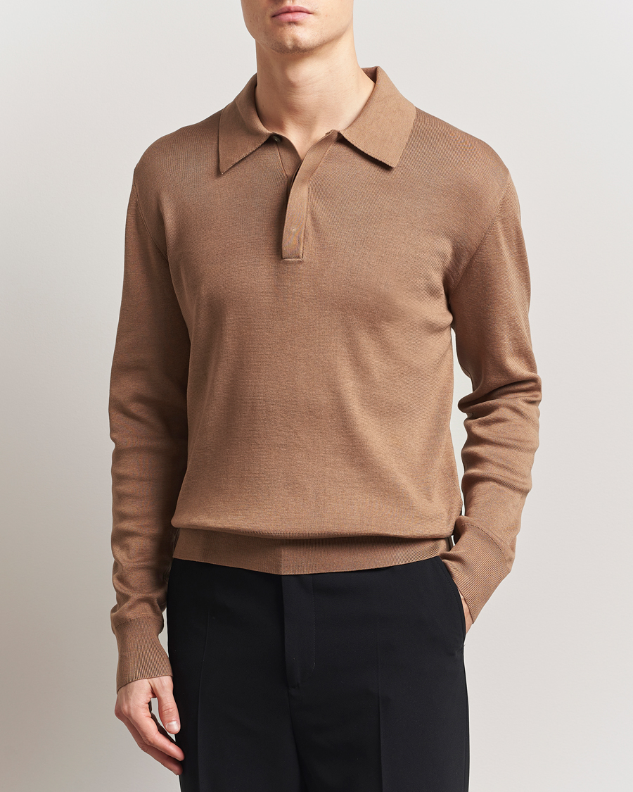 Men | Sweaters & Knitwear | Tiger of Sweden | Appleton Knitted Polo Tawny Brown