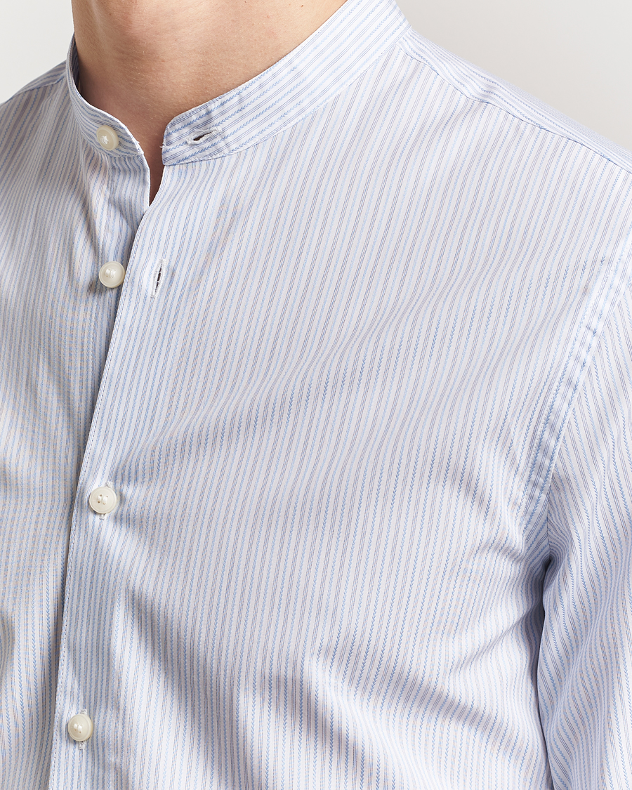 Men | Shirts | Tiger of Sweden | Spenser Band Collar Shirt Light Blue